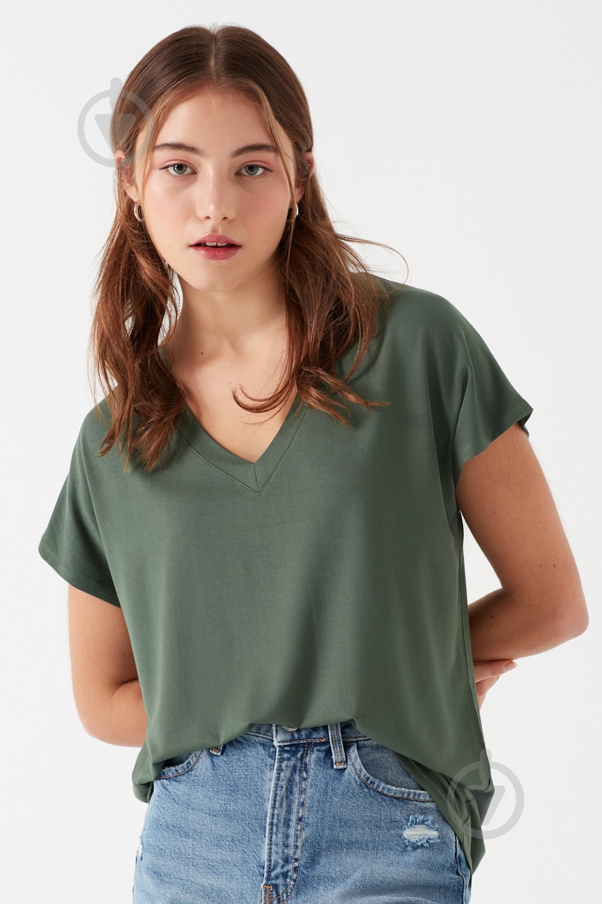 Футболка Mavi BASIC V NECK TOP 167714-30730 р.S зеленый - фото 3