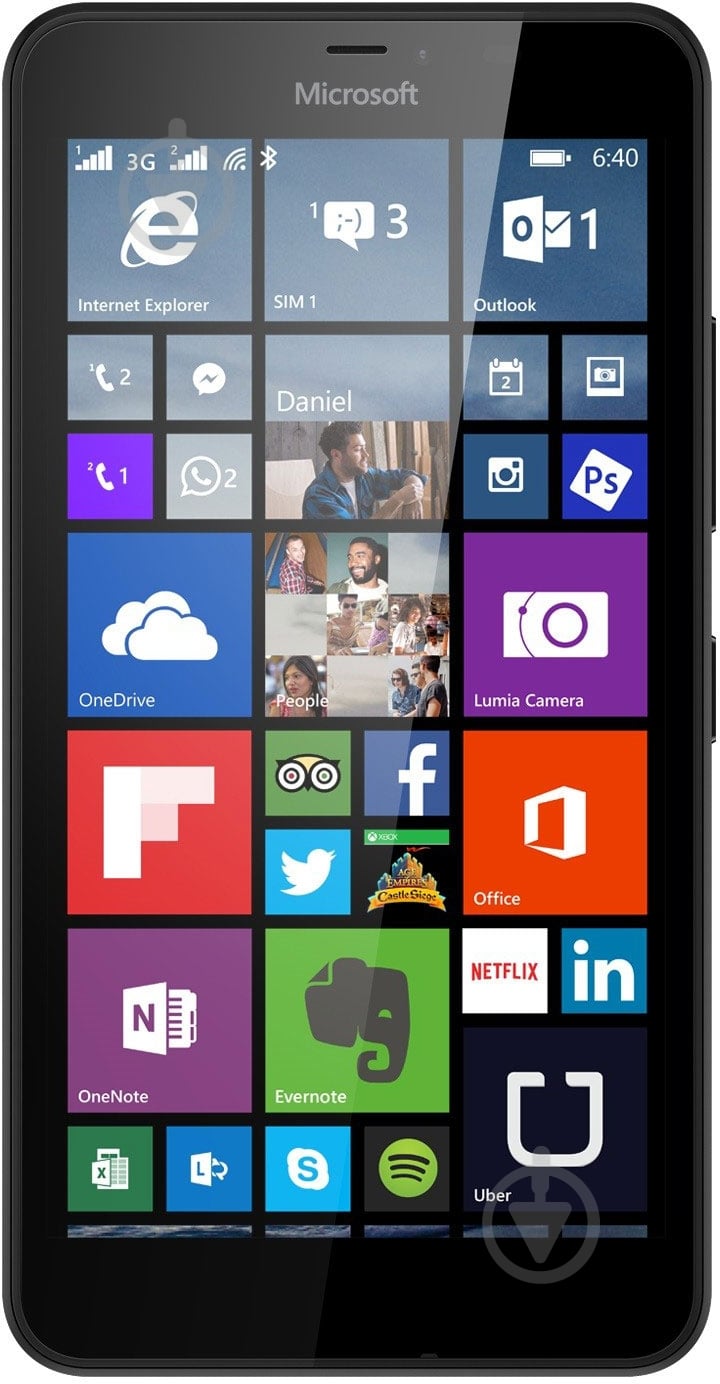 Смартфон Microsoft Lumia 640 XL 1/8GB black (RM-1067/ LUMIA 640 XL DS CV EAC UA BLACK) - фото 1