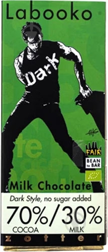 Молочный шоколад Zotter без сахара 70% 2х32,5 г - фото 1 Молочный шоколад Zotter без сахара 70% 2х32,5 г - фото 1