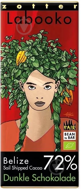 Черный шоколад Zotter Белиза 72% 2х35 г - фото 1