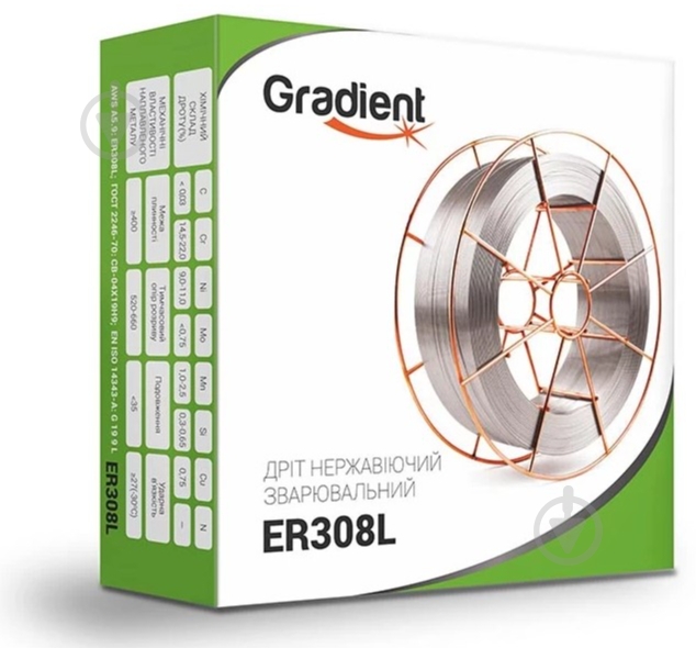 Проволока сварочная нержавеющая Gradient ER308L 1 мм 15 кг - фото 1
