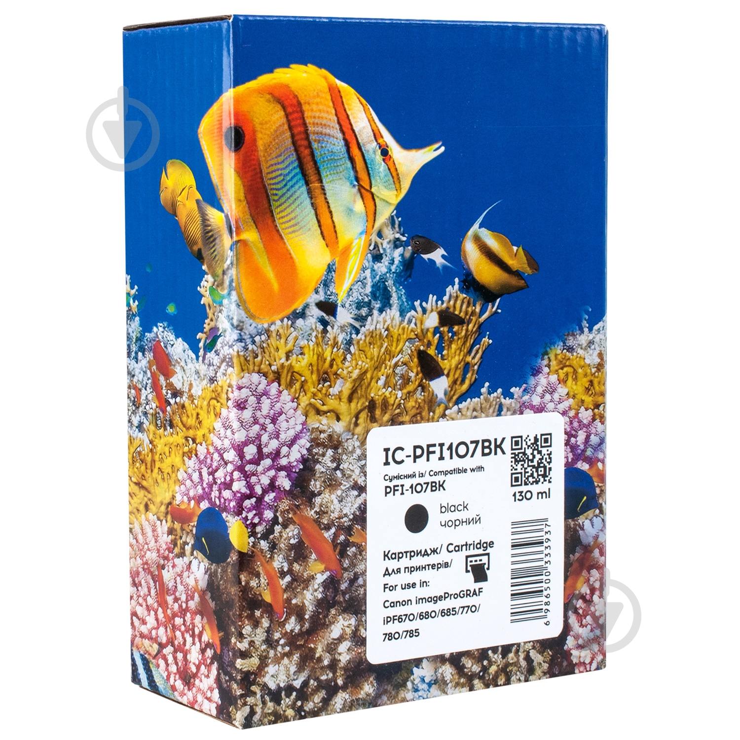 Картридж струйный Barva Canon PFI-107BK (6705B001) 130 мл (IC-PFI107BK) черный - фото 1 Картридж струйный Barva Canon PFI-107BK (6705B001) 130 мл (IC-PFI107BK) черный - фото 1