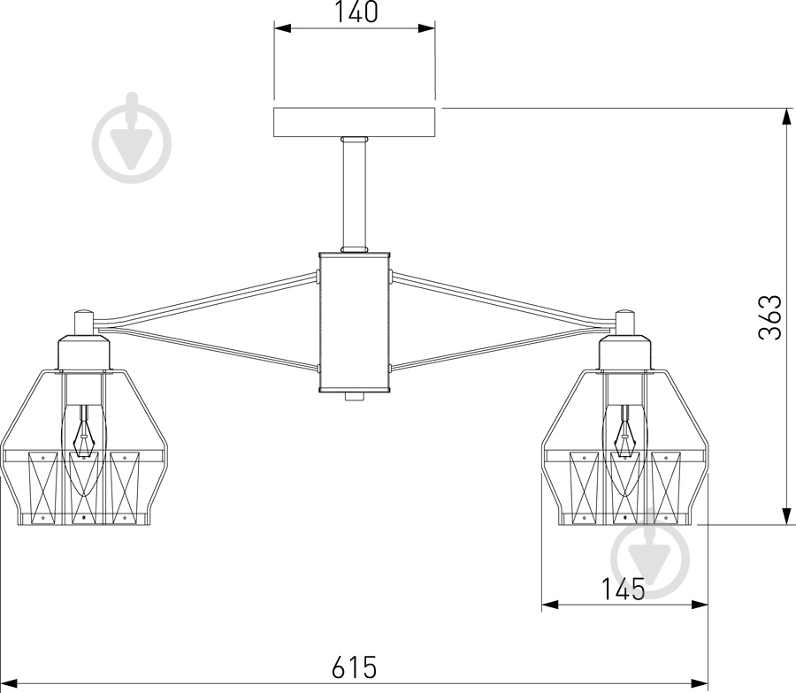 ВІТРИНА! Люстра стельова Strotskis Lord 70075/5 5x60 Вт E14 чорний - фото 4