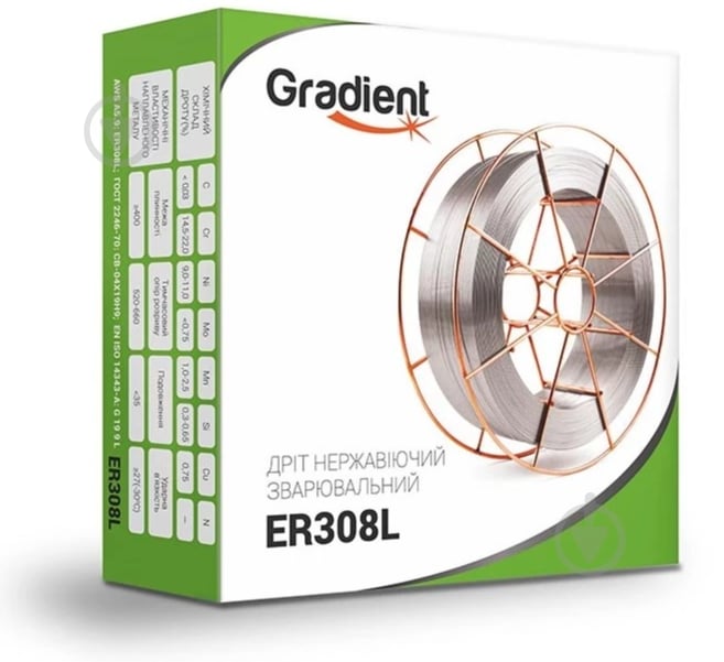 Проволока сварочная нержавеющая Gradient ER308L 1,2 мм 15 кг - фото 1