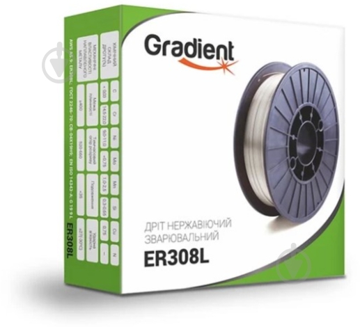 Дріт зварювальний нержавіючий Gradient ER308L 1,2 мм 5 кг - фото 1 Дріт зварювальний нержавіючий Gradient ER308L 1,2 мм 5 кг - фото 1