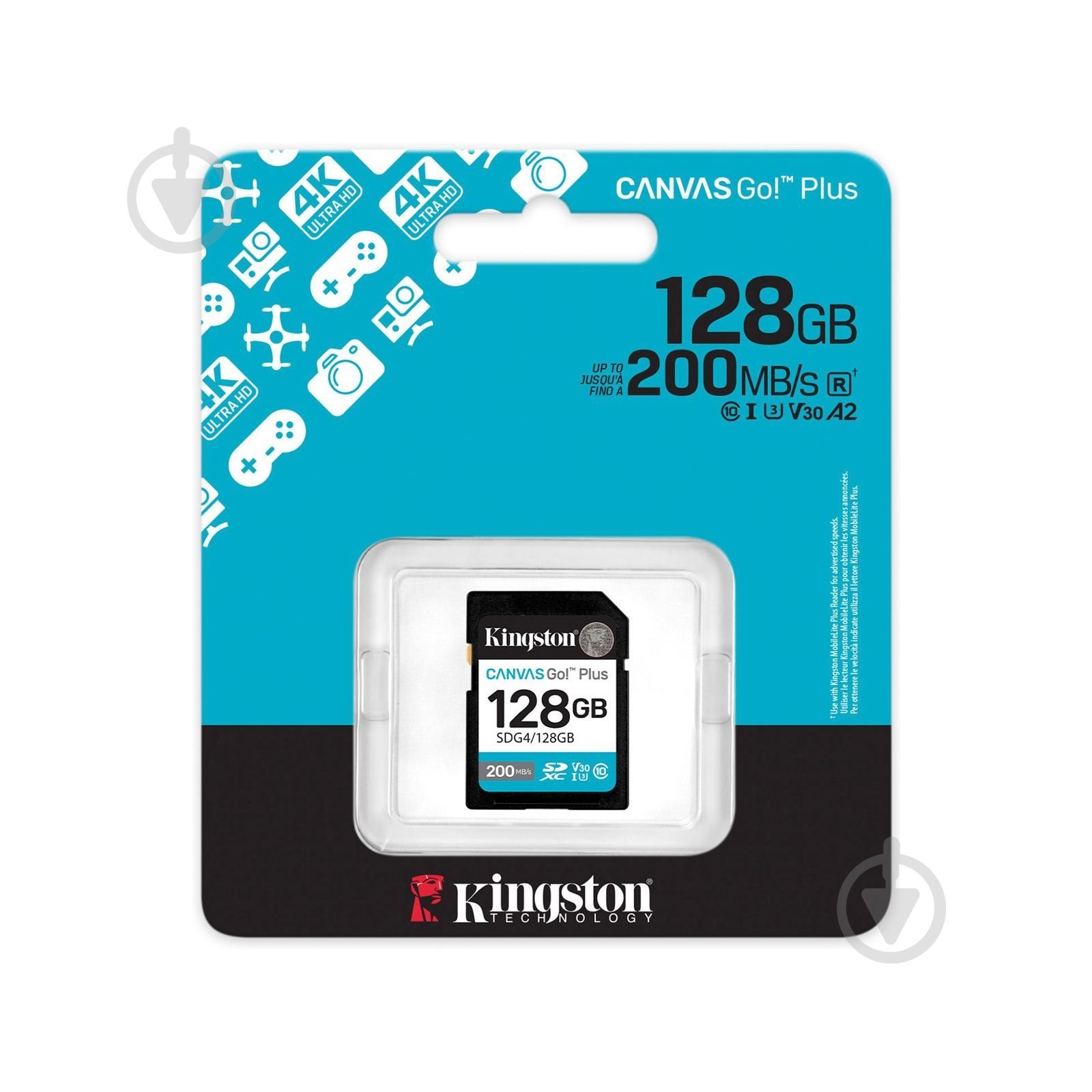Карта памяти Kingston SDXC 128 ГБ Class 10 (SDG4/128GB ) Canvas Go! Plus - фото 3
