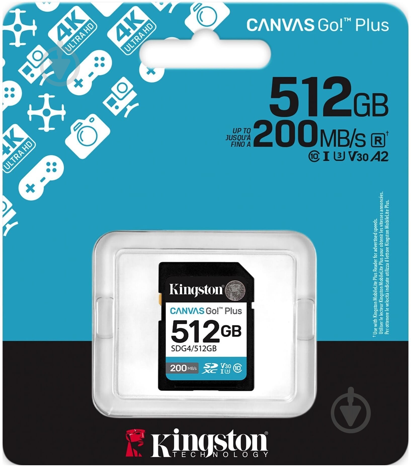 ᐉ Карта памяти Kingston SDXC 512 ГБ Class 10 (SDG4/512GB
