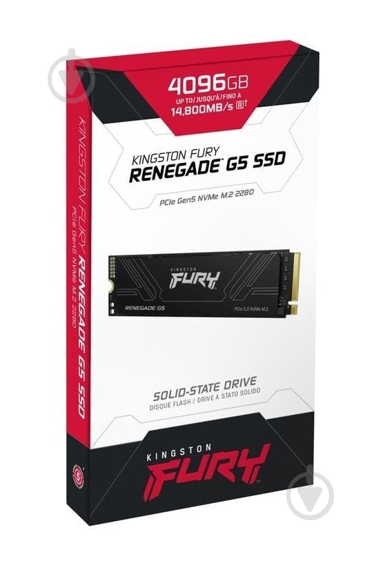 SSD-накопитель Kingston FURY Renegade 4096GB M.2 PCI Express 5.0 x4 3D TLC (SFYR2S/4T0) - фото 3 SSD-накопитель Kingston FURY Renegade 4096GB M.2 PCI Express 5.0 x4 3D TLC (SFYR2S/4T0) - фото 3