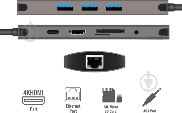 USB-хаб Promate PrimeHub-C - фото 4 USB-хаб Promate PrimeHub-C - фото 4