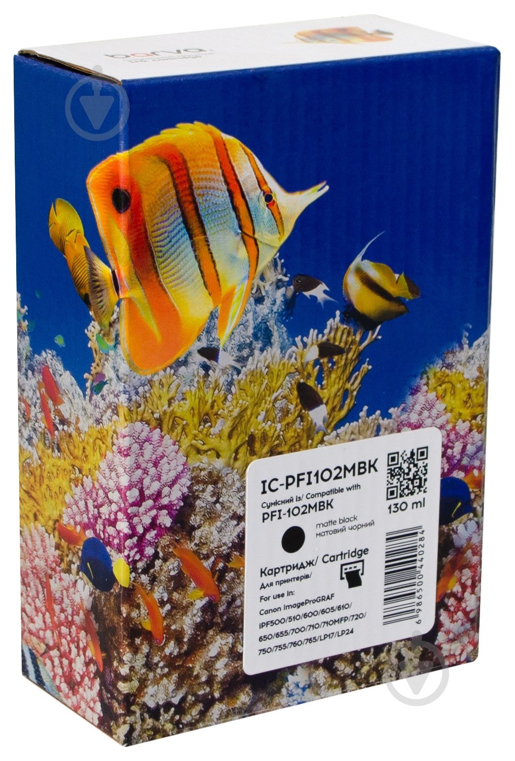 Картридж струйный Barva Canon PFI-102MBK (0894B001) 130 мл (IC-PFI102MBK) matte black - фото 1 Картридж струйный Barva Canon PFI-102MBK (0894B001) 130 мл (IC-PFI102MBK) matte black - фото 1