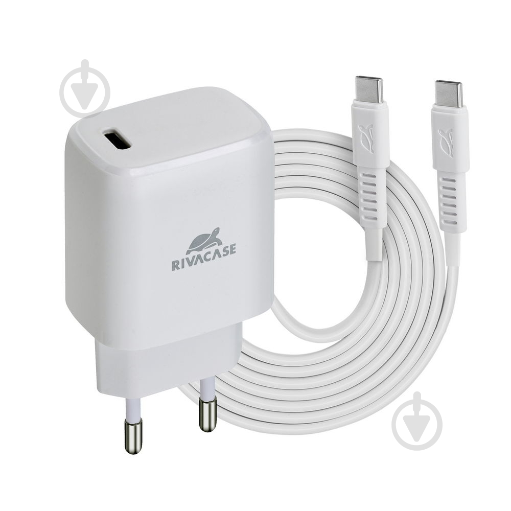 Зарядний пристрій RivaCase PS4191 WD4 (White), 1 USB Type-C, PD 20 Вт - фото 1