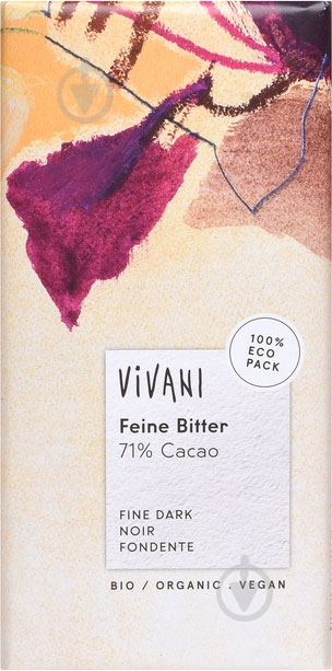 Черный шоколад Vivani органический 71% 100 г - фото 1 Черный шоколад Vivani органический 71% 100 г - фото 1