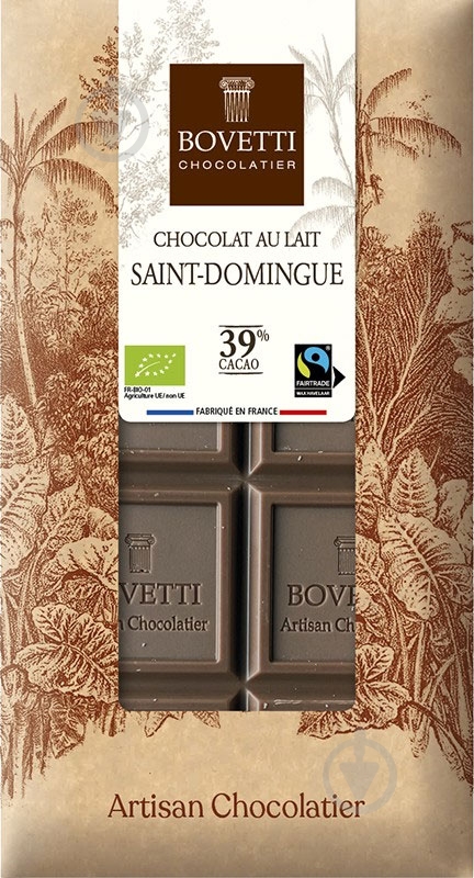 Молочний шоколад Bovetti органічний 100 г - фото 1