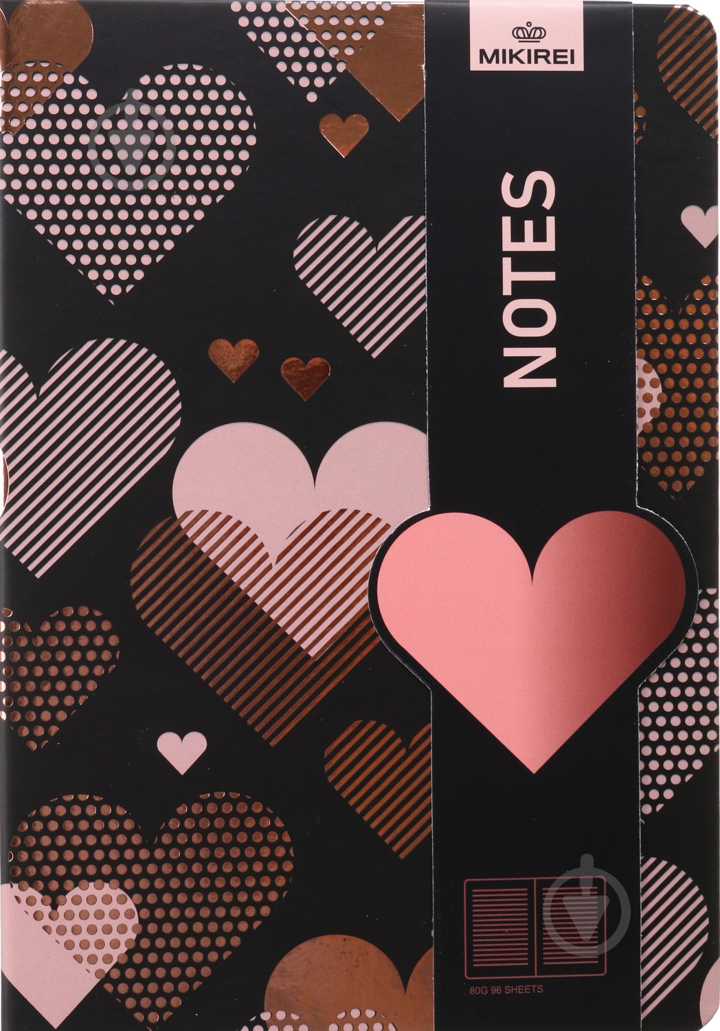 Блокнот Gold line hearts 21x14,5 см - фото 1