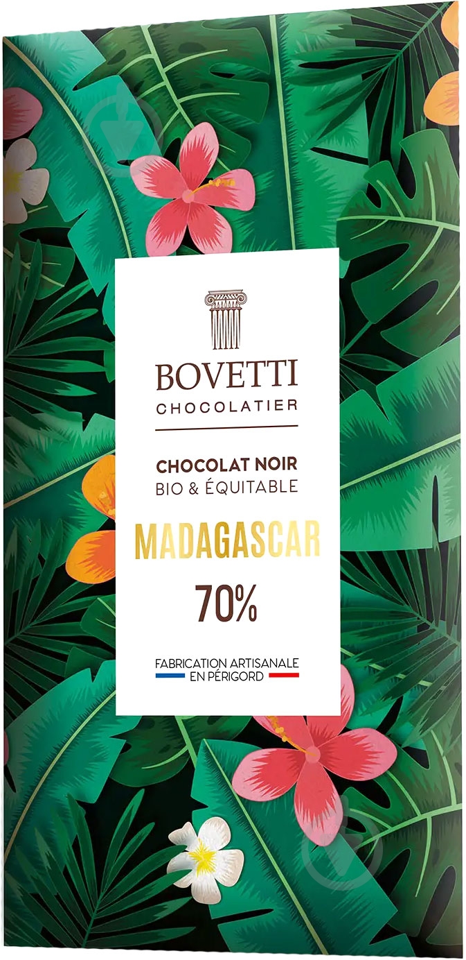 Черный шоколад Bovetti органический Мадагаскар 70% 80 г - фото 1 Черный шоколад Bovetti органический Мадагаскар 70% 80 г - фото 1