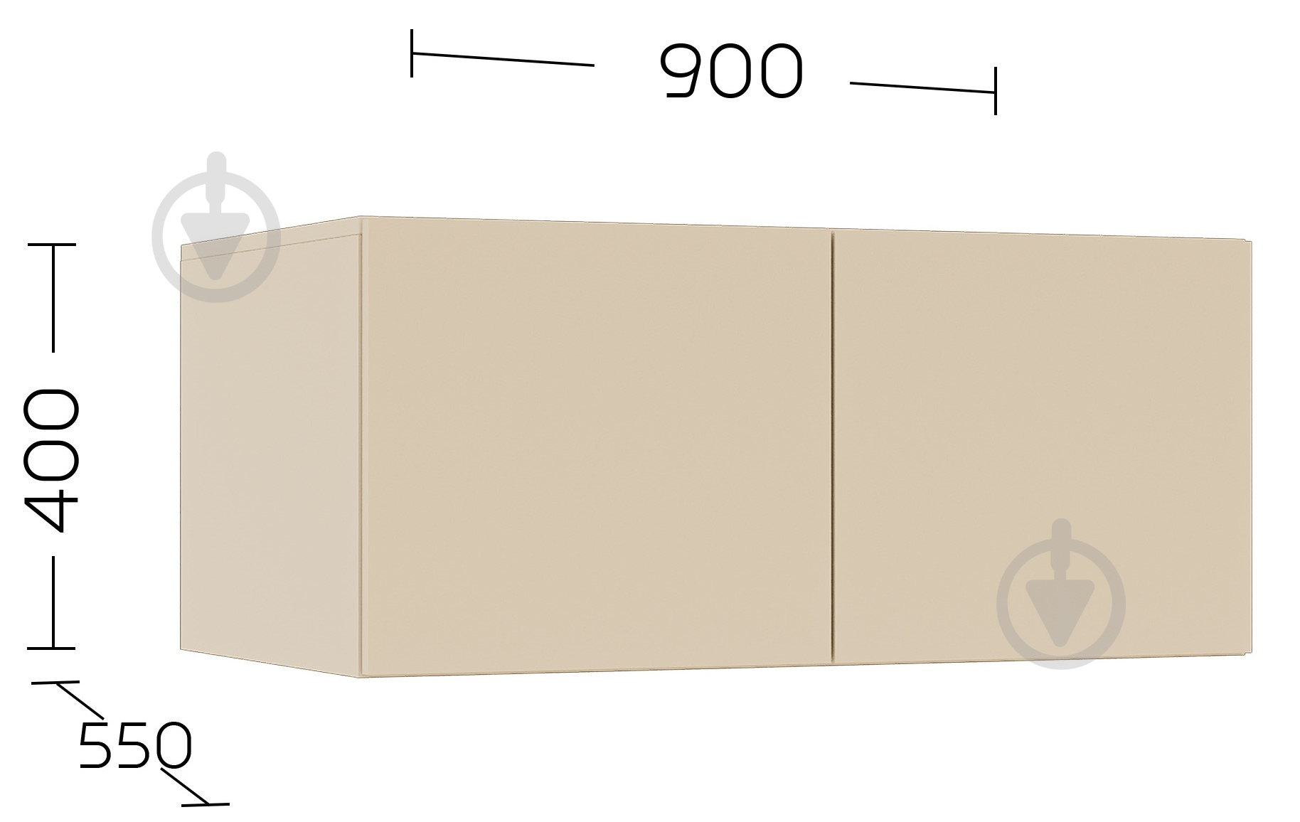 Додатковий сегмент Garant Антресоль до шафи Соло 2D 400х900х550 мм кашемір / кашемір - фото 3