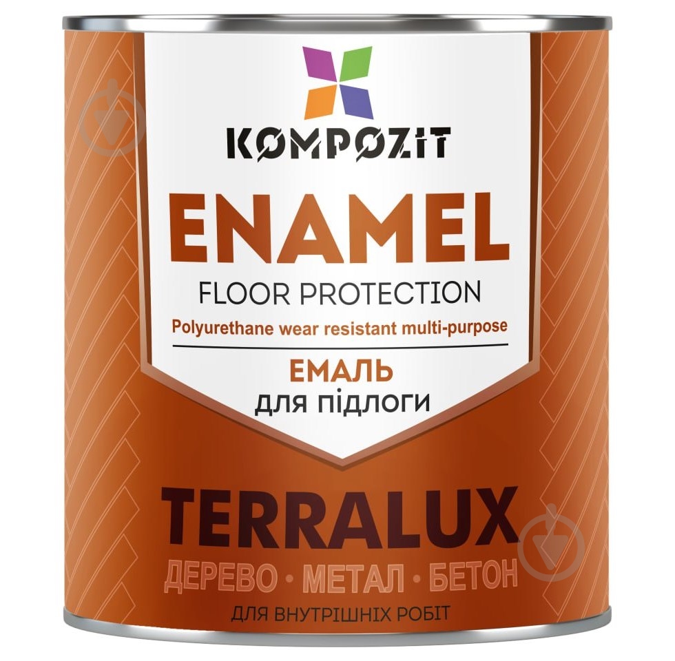 Краска для пола Kompozit TERRALUX серая глянец 2,8 кг - фото 1