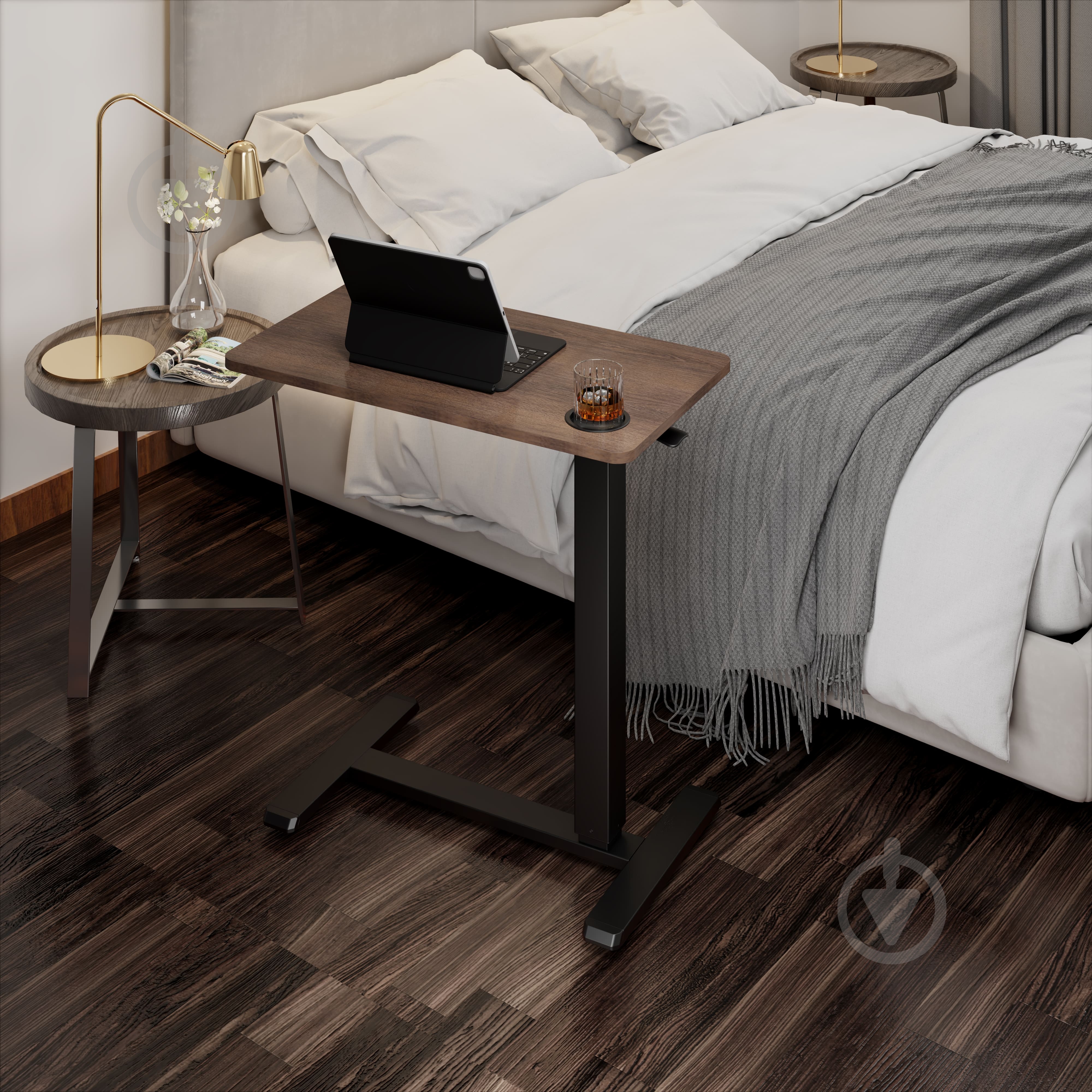 Стол компьютерный OfficePro ODM270DW Dark Wood/Black - фото 3 Стол компьютерный OfficePro ODM270DW Dark Wood/Black - фото 3