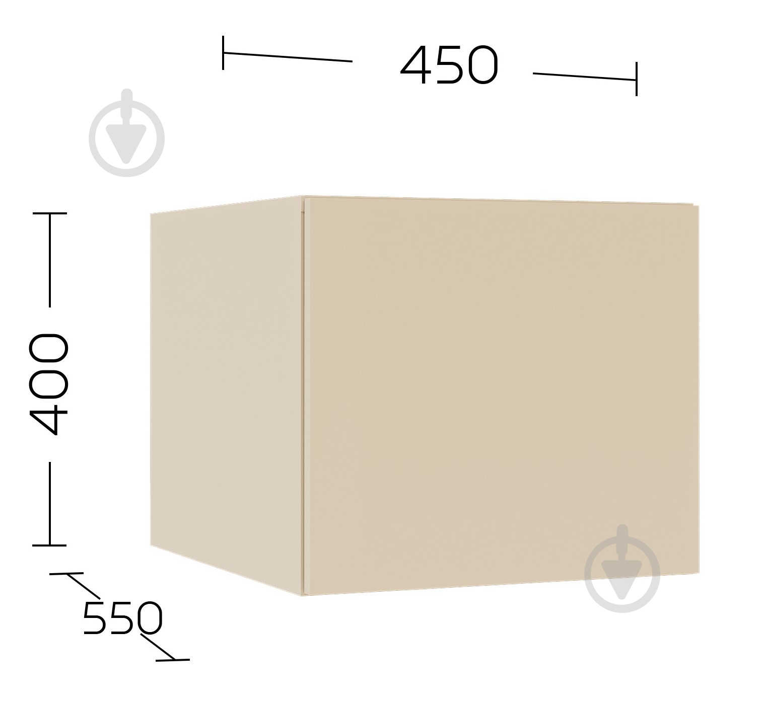 Додатковий сегмент Garant Антресоль до пенала Соло L1D 400х450х550 мм кашемір / кашемір - фото 3 Додатковий сегмент Garant Антресоль до пенала Соло L1D 400х450х550 мм кашемір / кашемір - фото 3