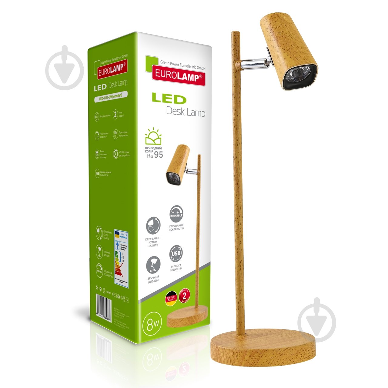 Світильник світлодіодний Eurolamp SMART dimmable wooden 8 Вт горіх LED-TLD-8W(wooden) - фото 2