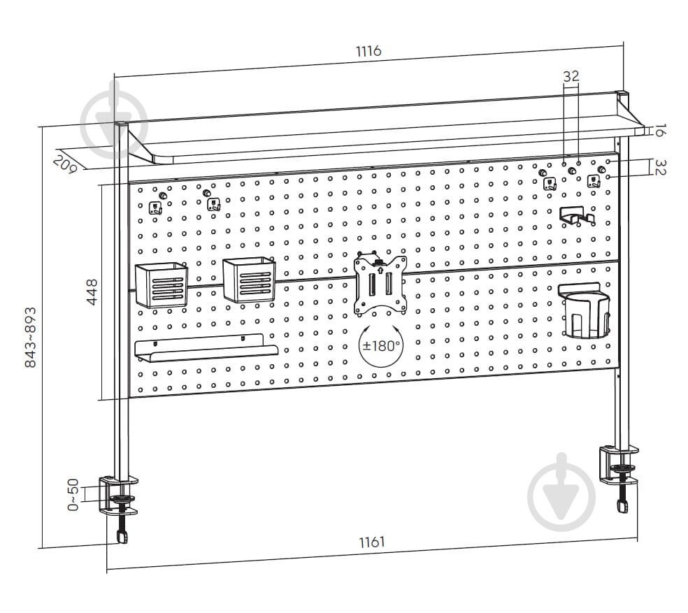 Полка-органайзер настольная OfficePro DS292B Black - фото 5