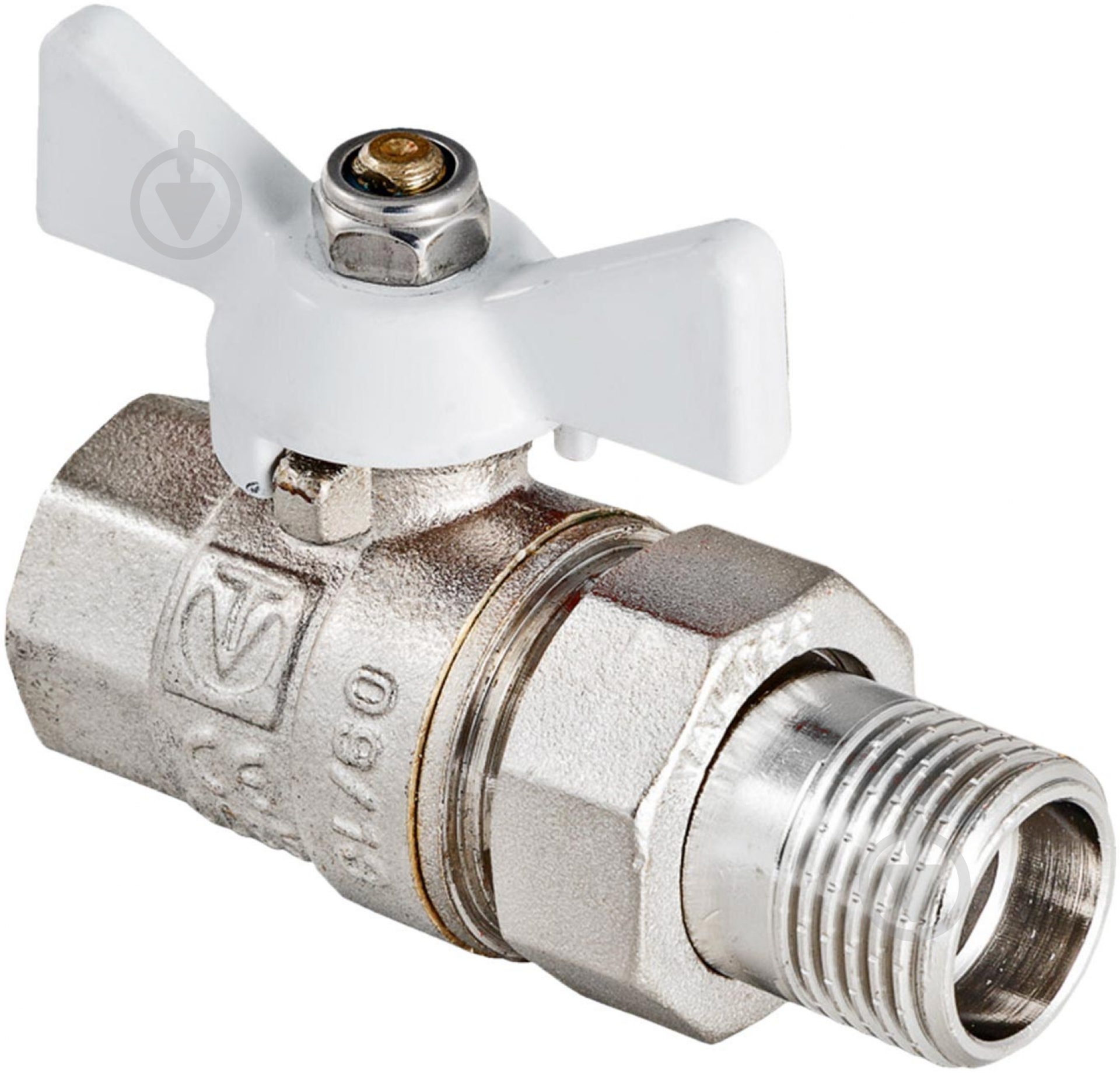 Кран кульовий Valtec BASE зі згоном ВЗ 1/2" метелик біла VT.0227.N.04 - фото 1