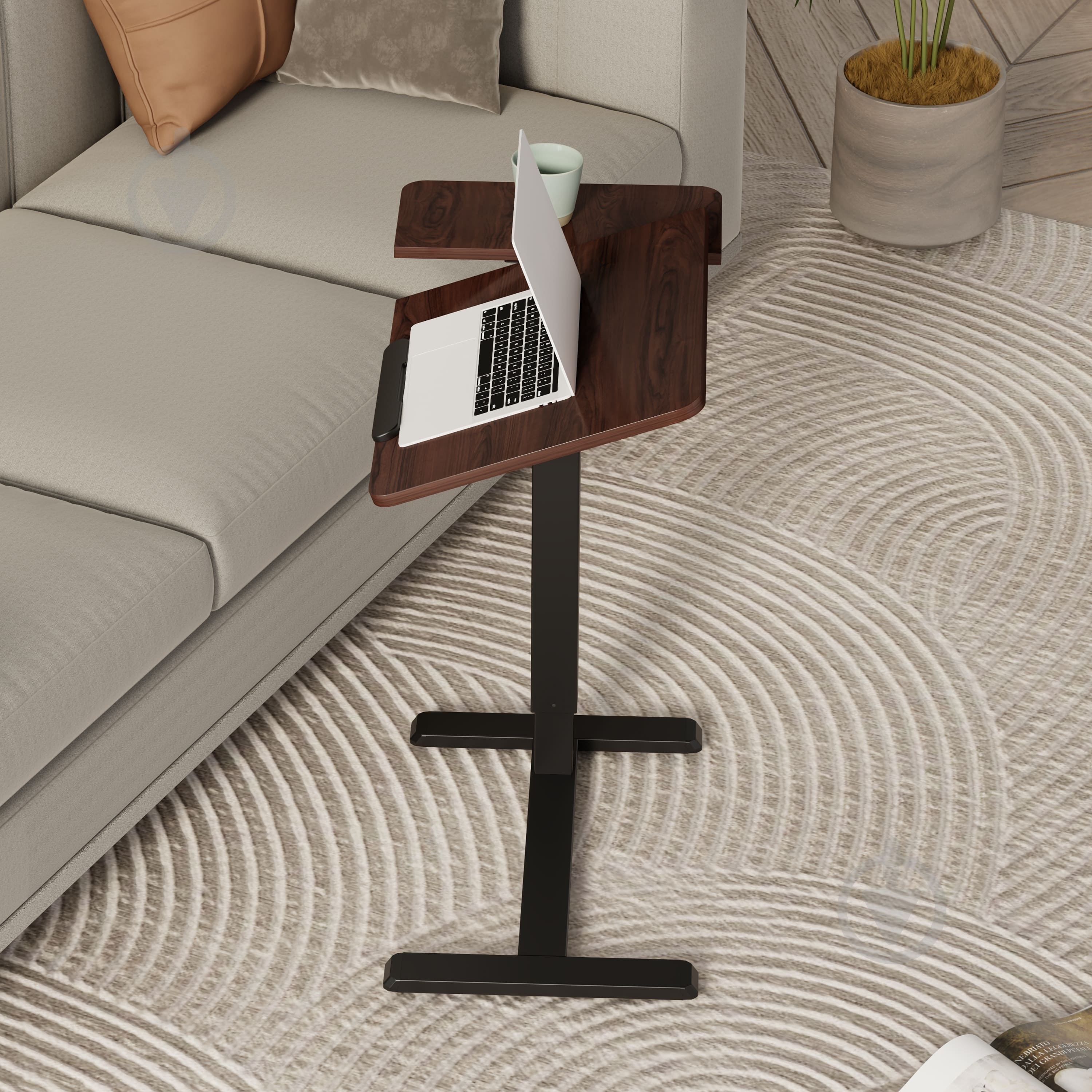 Стол компьютерный OfficePro ODM320DW Dark Wood/Black - фото 5 Стол компьютерный OfficePro ODM320DW Dark Wood/Black - фото 5