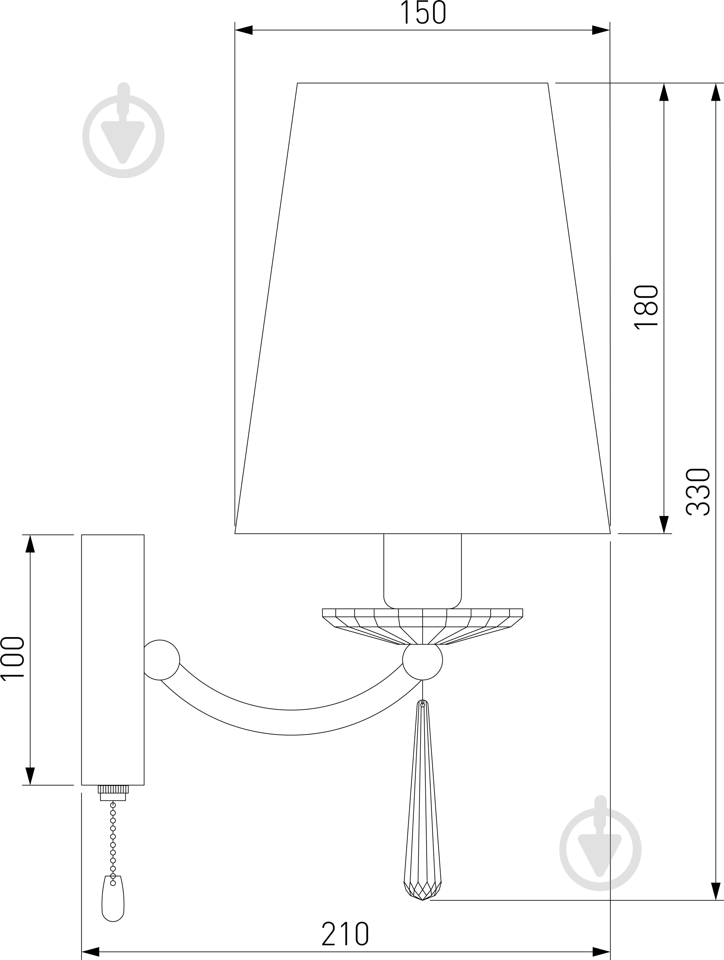 ВИТРИНА! Бра Strotskis Valery 60079/1 1x40 Вт E14 хром - фото 3