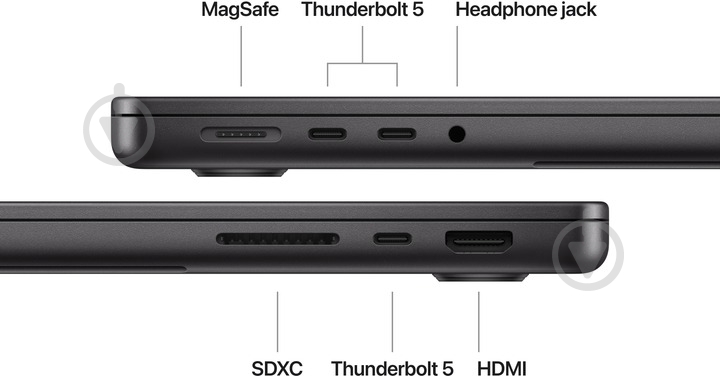 Ноутбук Apple MacBook Pro M4 Max 36/1TB 2024 14" (MX2K3UA/A) space black - фото 7 Ноутбук Apple MacBook Pro M4 Max 36/1TB 2024 14" (MX2K3UA/A) space black - фото 7
