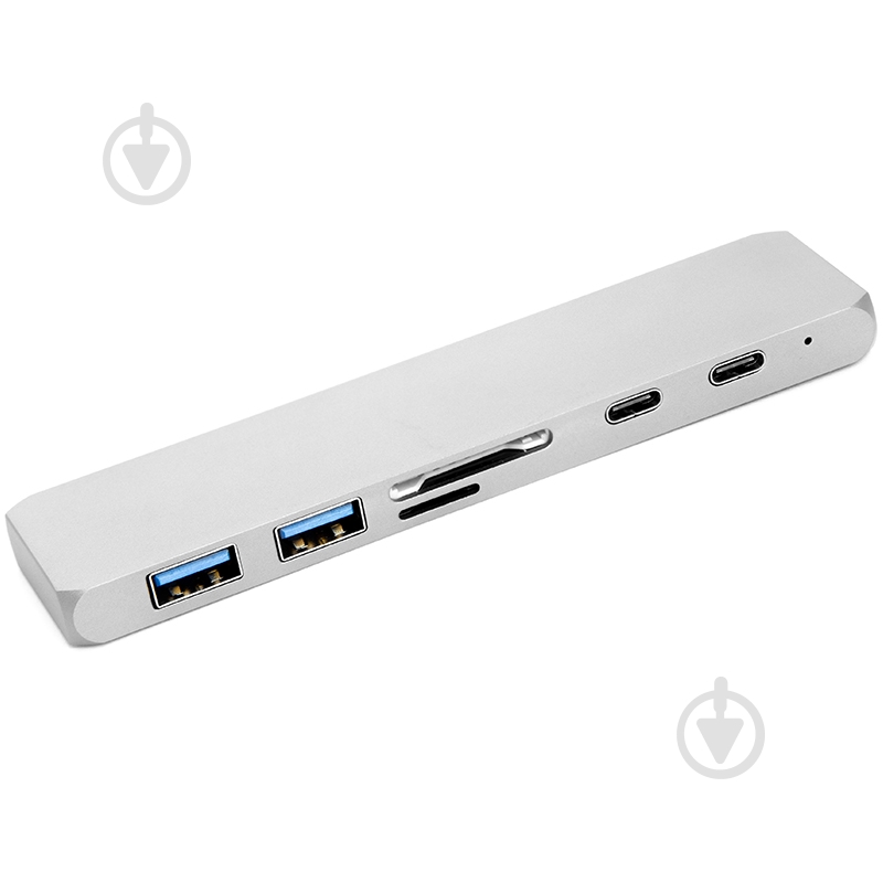 USB-хаб PowerPlant Type-C - HDMI 4K, USB 3.0, USB Type-C, SD, microSD - фото 1 USB-хаб PowerPlant Type-C - HDMI 4K, USB 3.0, USB Type-C, SD, microSD - фото 1