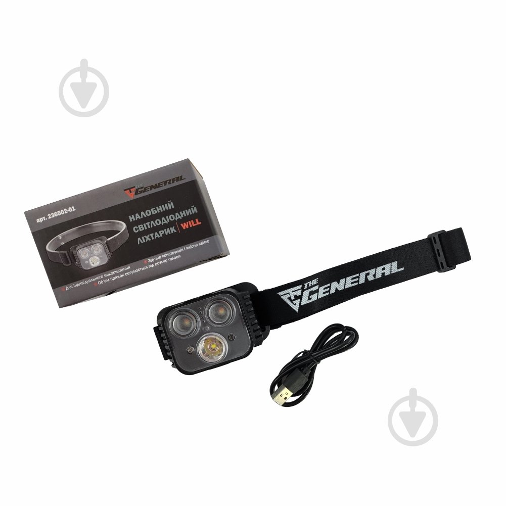 Ліхтар налобний TheGeneral Will чорний - фото 4