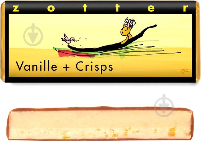 Молочный шоколад Zotter с начинкой ваниль-криспс органический 70 г - фото 1