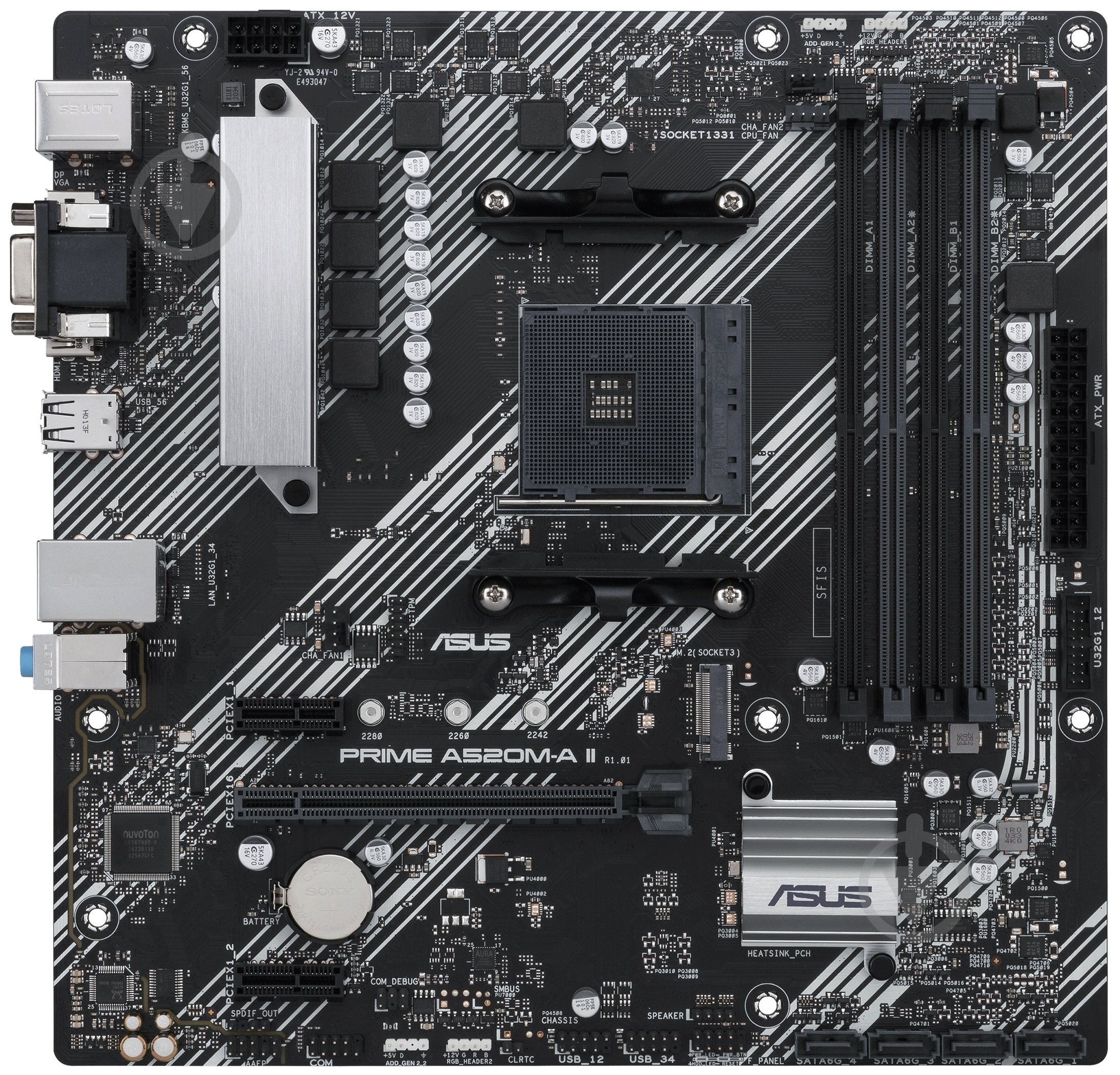 Материнская плата Asus 90MB17H0-M0EAY0 (Socket AM4, AMD A520, micro ATX) - фото 1
