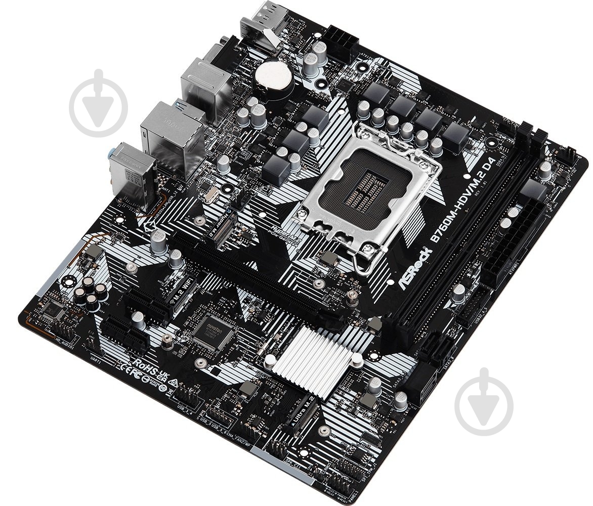 Материнская плата ASRock B760M-HDV/M.2 D4 (Socket 1700, Intel B760, micro ATX) - фото 4 Материнская плата ASRock B760M-HDV/M.2 D4 (Socket 1700, Intel B760, micro ATX) - фото 4