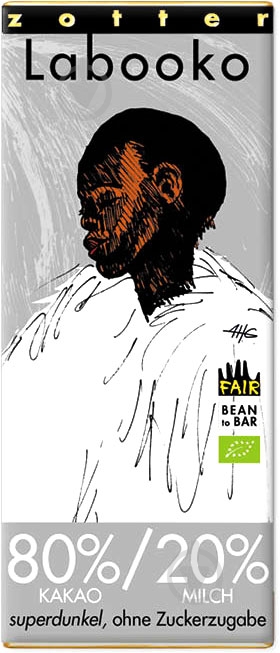 Черный шоколад Zotter 80%/20% органический с молоком без сахара 65 г Labooko - фото 1