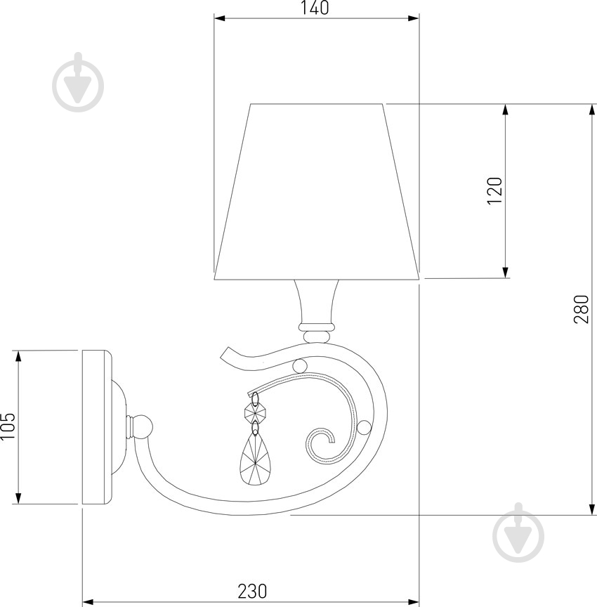 ВИТРИНА! Бра Strotskis Incanto 60069/1 1x40 Вт E14 серебряный - фото 4
