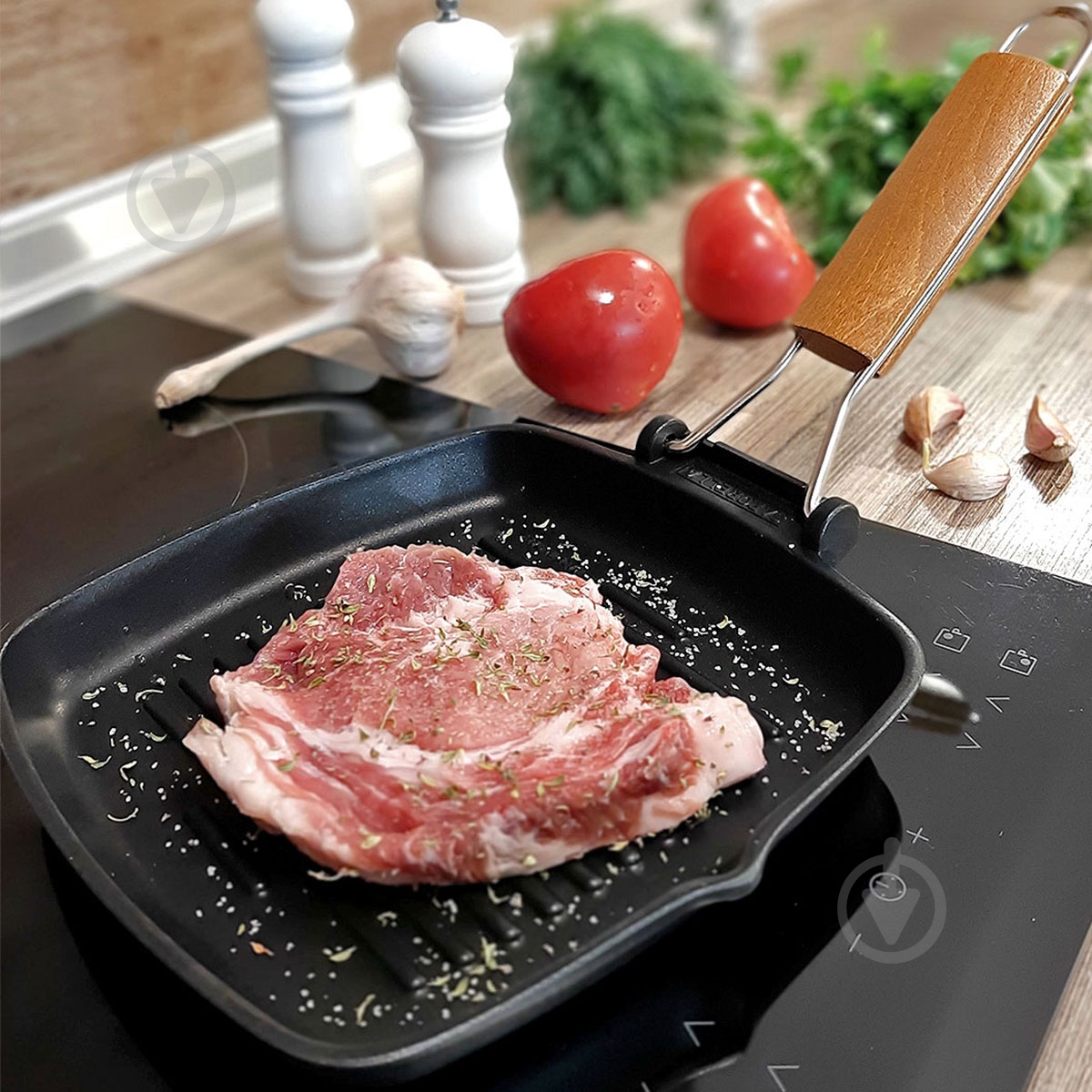 Сковорода-гриль со съемной ручкой Risoli Saporella Diamond Base 26х26 см 000092/26P00 - фото 4