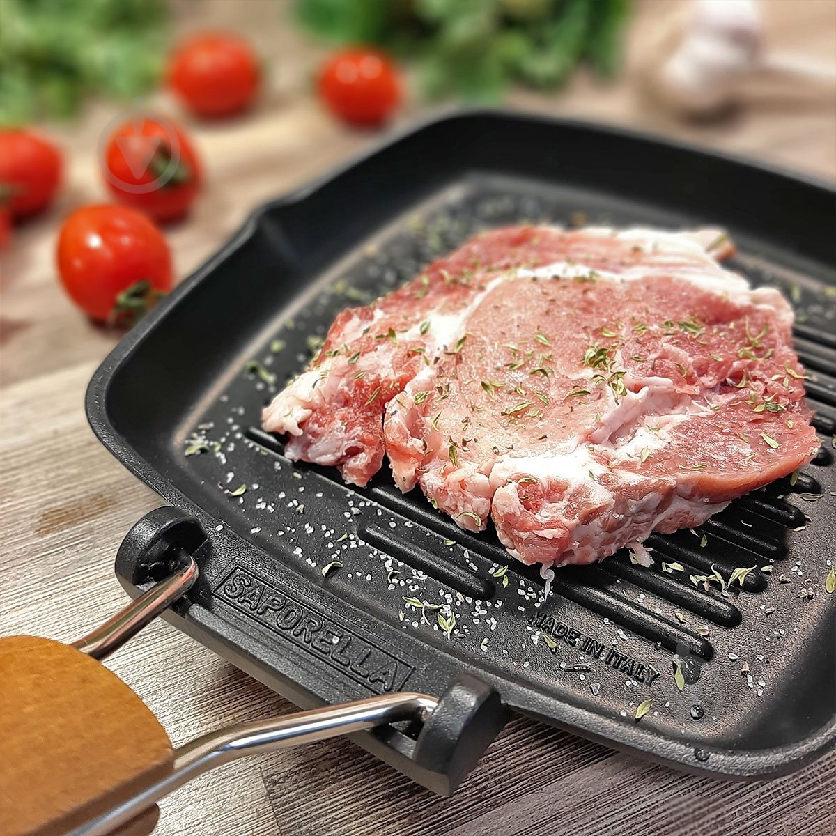 Сковорода-гриль со съемной ручкой Risoli Saporella Diamond Base 26х26 см 000092/26P00 - фото 2