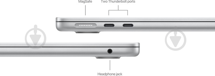 Ноутбук Apple MacBook Air M3 16/256GB 2024 15,3" (MC9E4UA/A) silver - фото 6 Ноутбук Apple MacBook Air M3 16/256GB 2024 15,3" (MC9E4UA/A) silver - фото 6