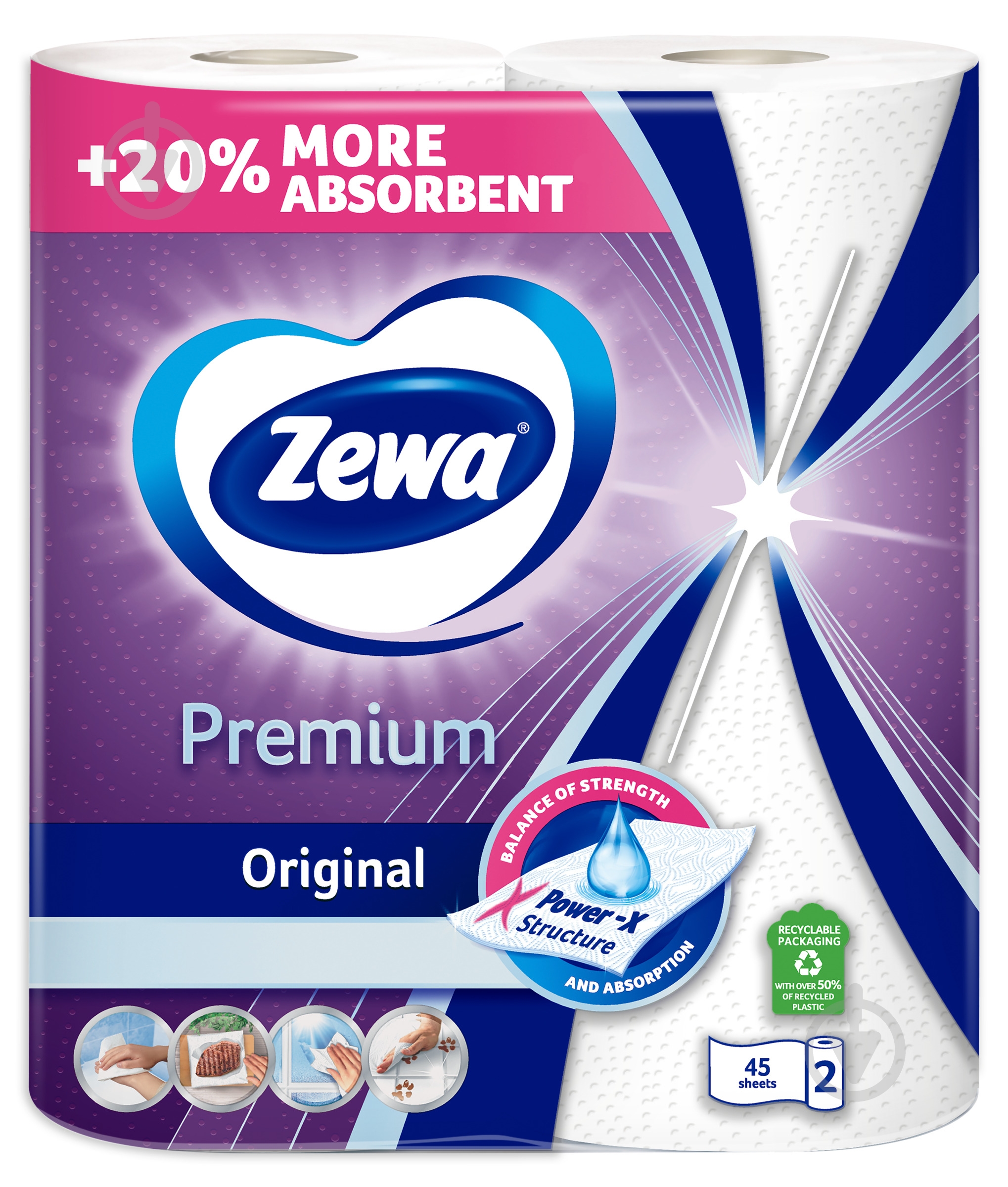 Бумажные полотенца Zewa Premium двухслойная 2 шт. - фото 2