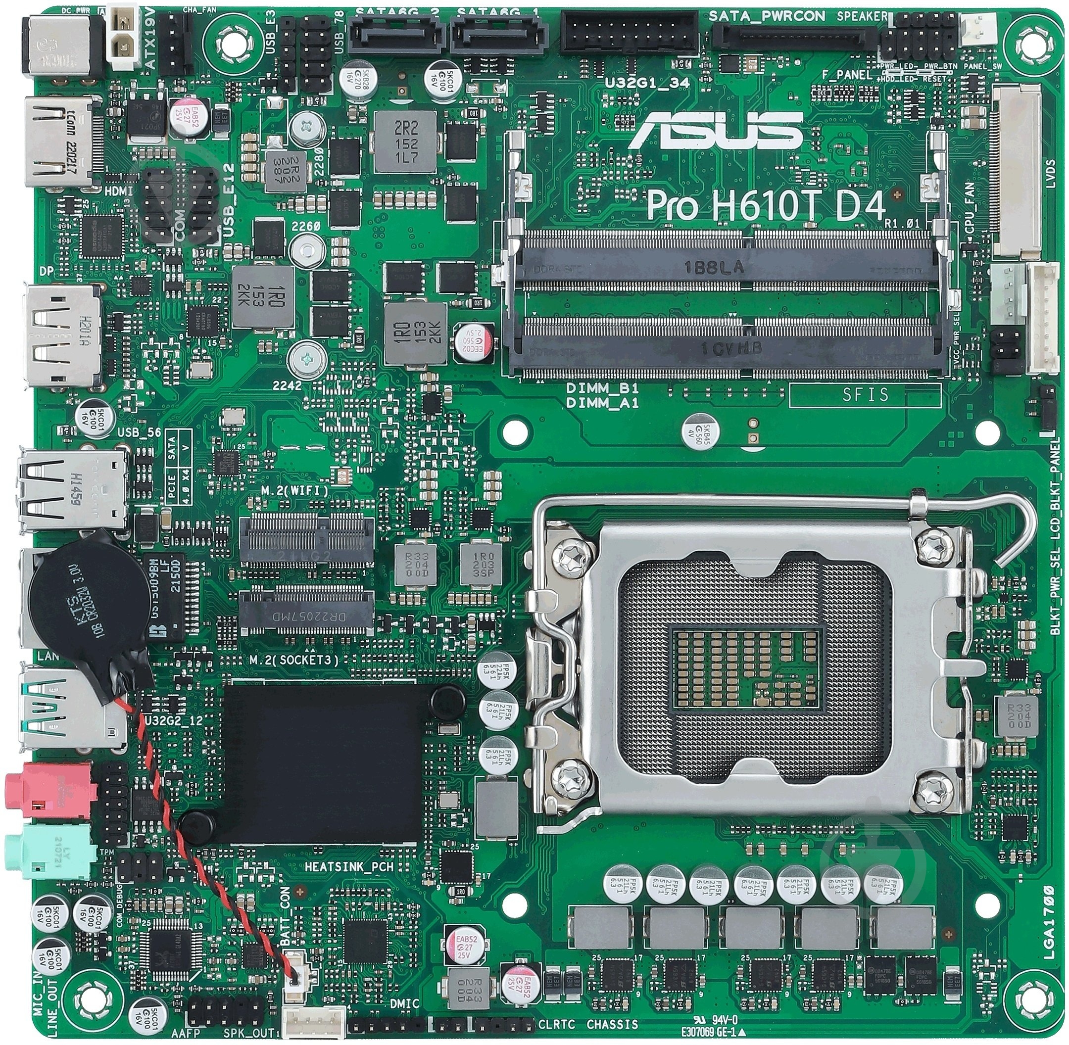 Материнская плата Asus 90MB1AM0-M0EAYC (Socket 1700, Intel H610, mini ITX) - фото 1