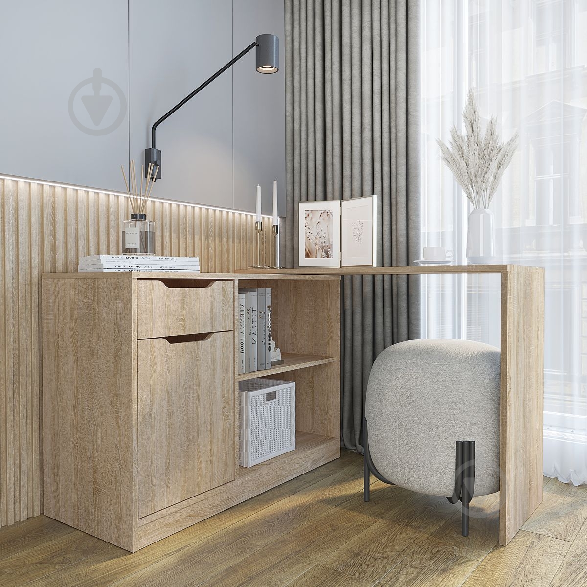 Комод-стол Компанит 2 1060x710x412 мм дуб сонома/дуб сонома - фото 2 Комод-стол Компанит 2 1060x710x412 мм дуб сонома/дуб сонома - фото 2