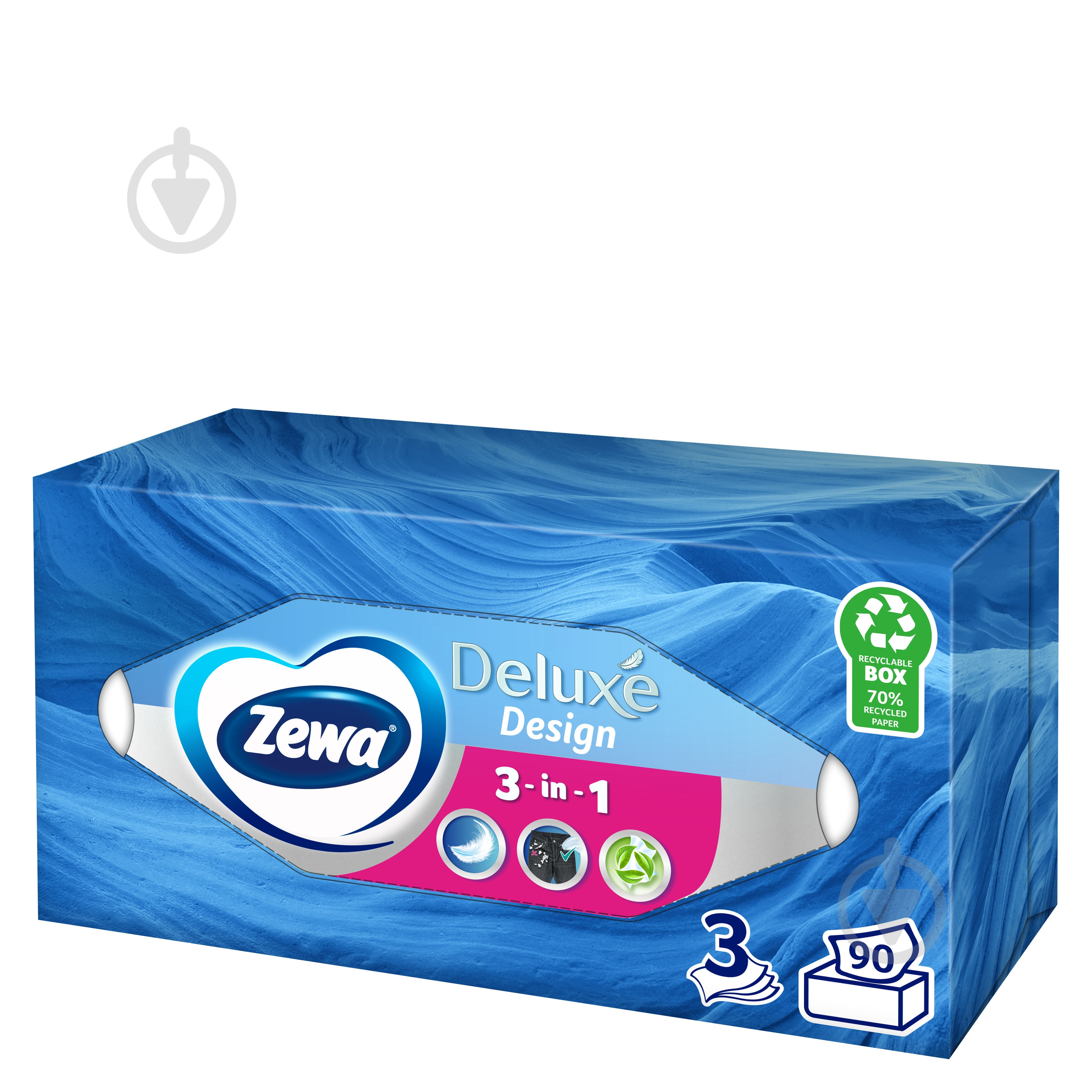 ᐉ Салфетки бумажные в коробке Zewa Deluxe косметические