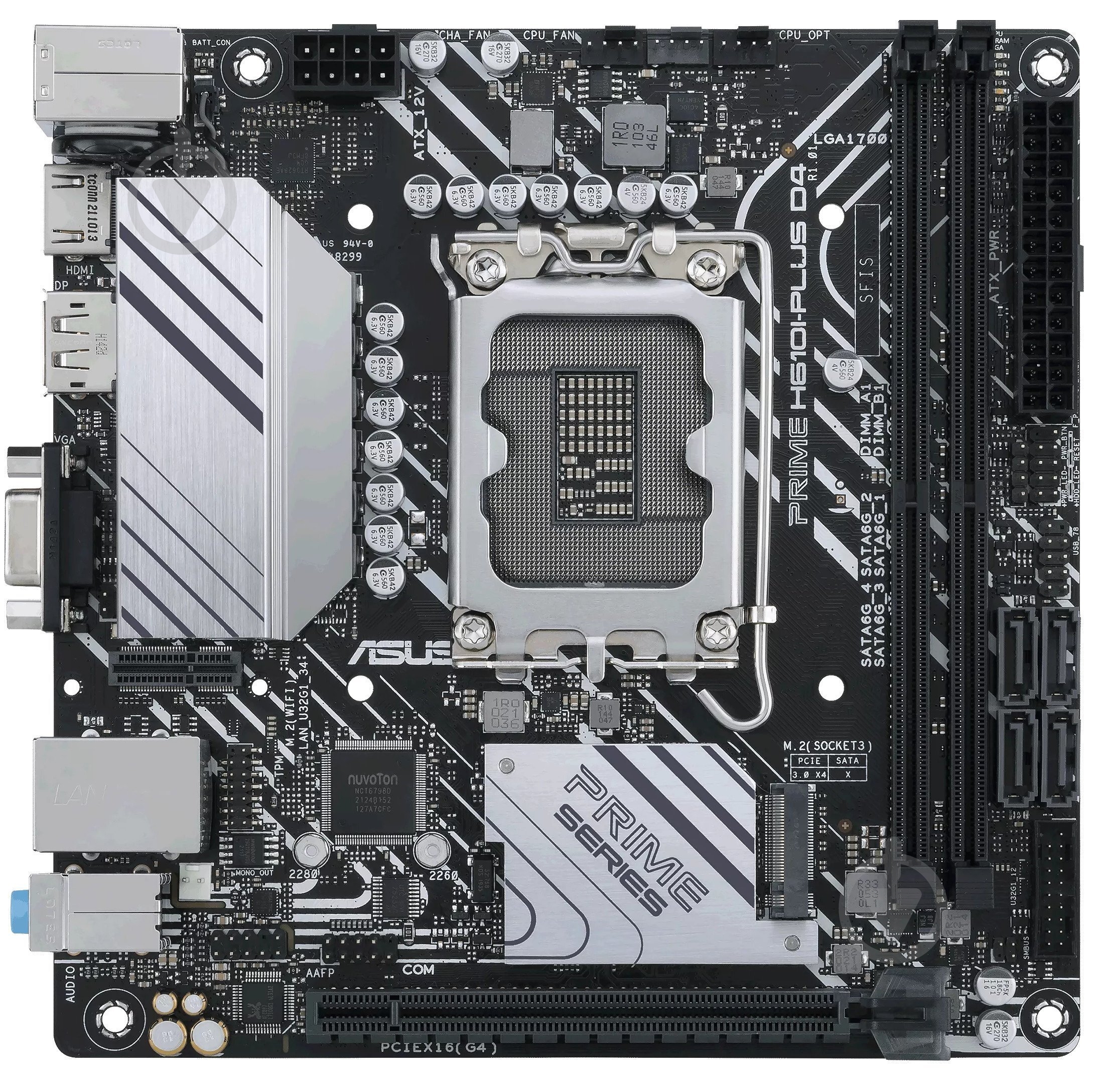 Материнская плата Asus PRIME H610I-PLUS D4-CSM (Socket 1700, Intel H610, mini ITX) - фото 1