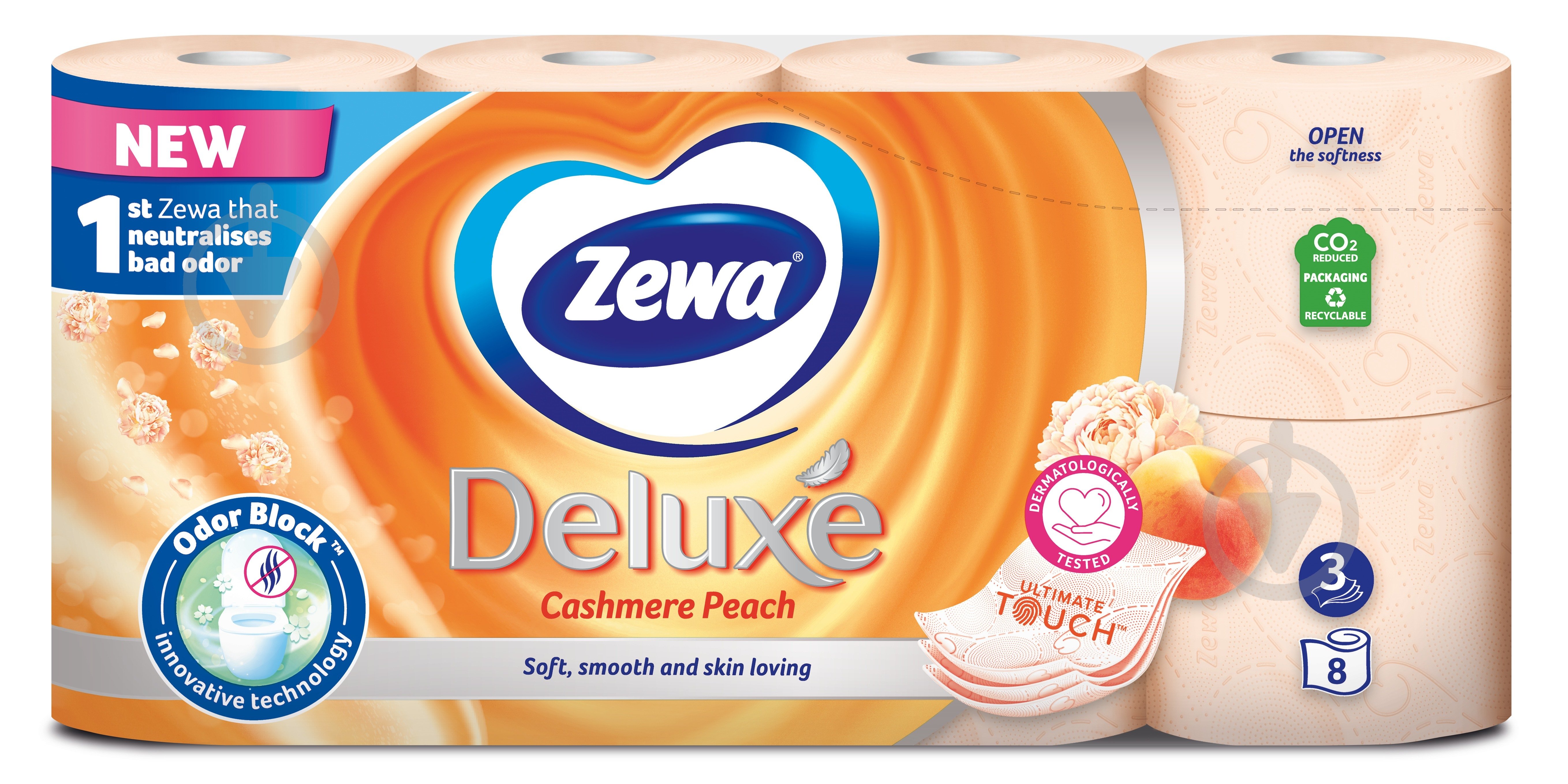 Туалетний папір Zewa Deluxe з ароматом персика тришаровий 8 шт. - фото 2