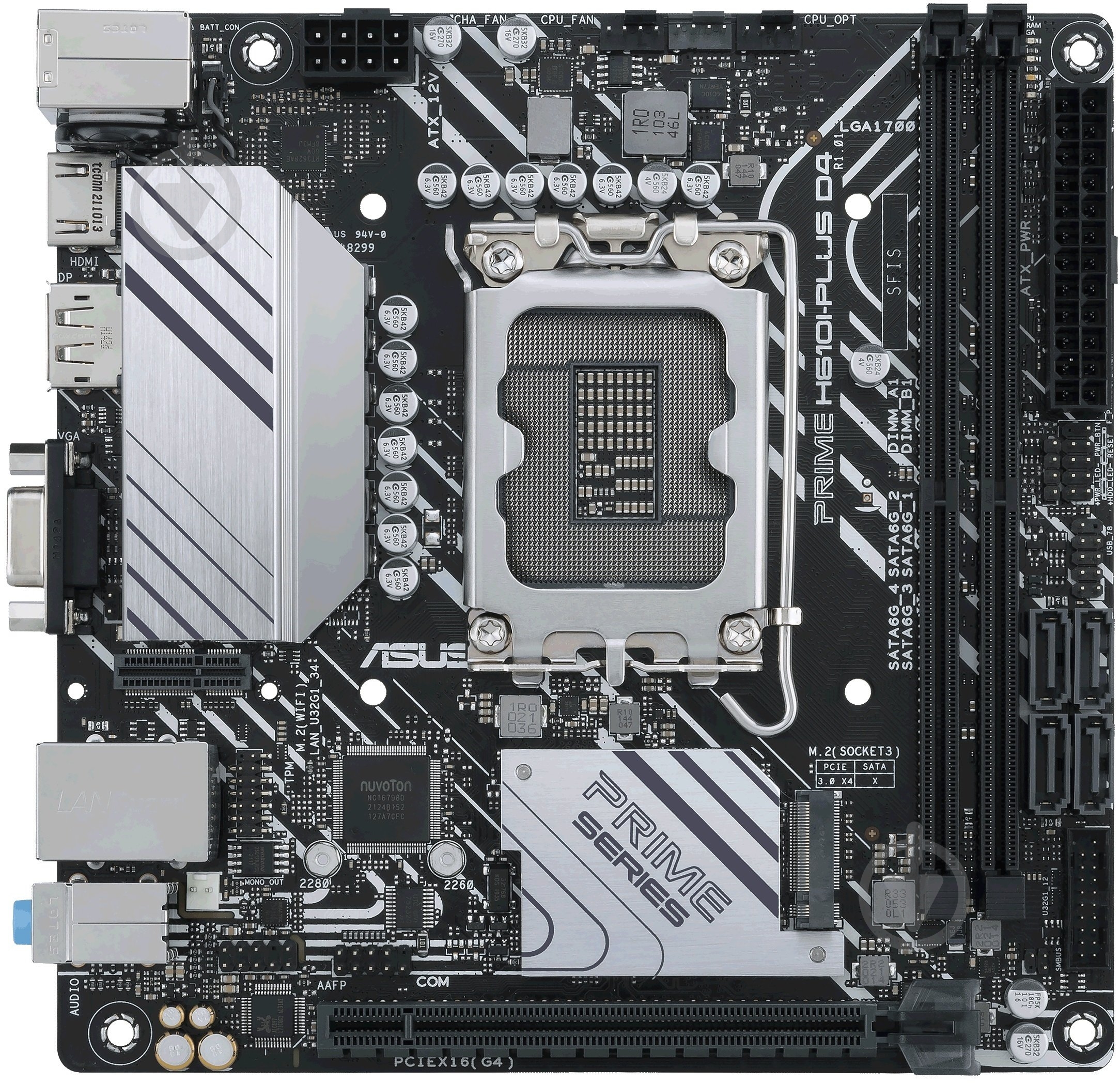 Материнская плата Asus 90MB1B20-M0EAYC (Socket 1700, Intel H610, mini ITX) - фото 1