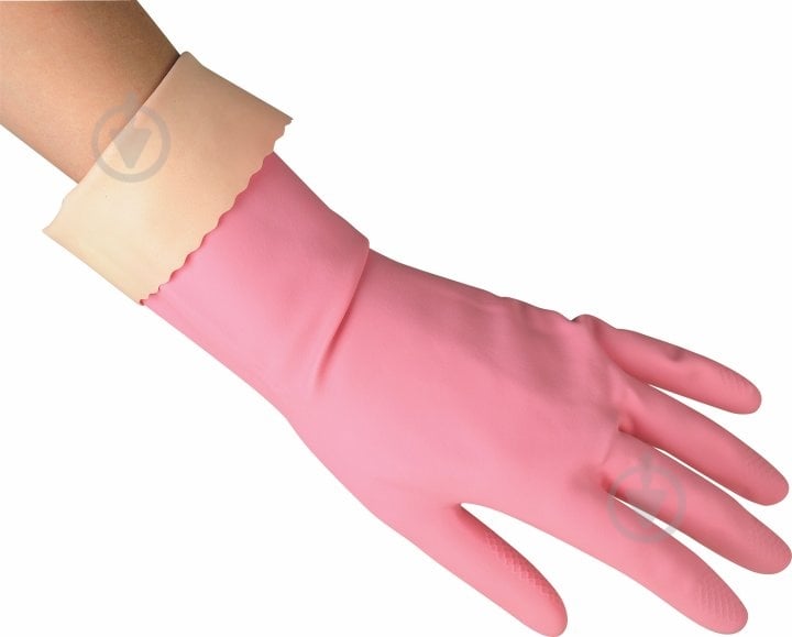 Перчатки резиновые Vileda Sensitive Comfort для деликатных работ крепкие р. L 1 пар/уп. розовые - фото 2