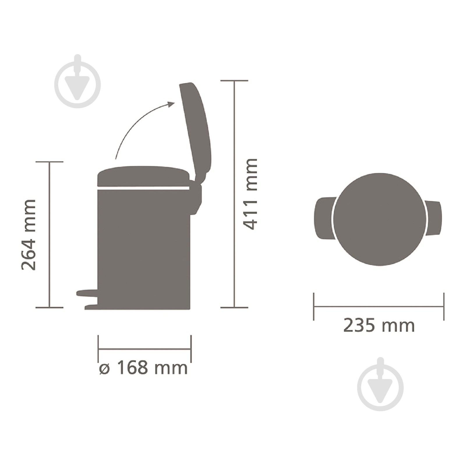 Ведро для мусора Brabantia 3 л 00800597 - фото 6 Ведро для мусора Brabantia 3 л 00800597 - фото 6