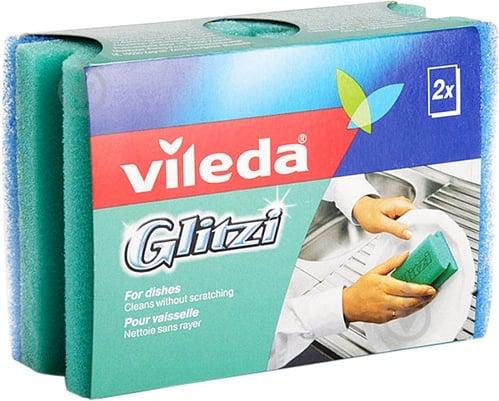 Губка для стекла и керамики Vileda для посуды Glitzi 2 шт. - фото 1 Губка для стекла и керамики Vileda для посуды Glitzi 2 шт. - фото 1