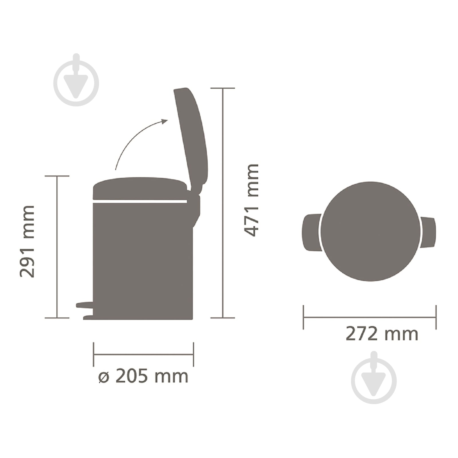Ведро для мусора Brabantia 5 л 00800598 - фото 10 Ведро для мусора Brabantia 5 л 00800598 - фото 10